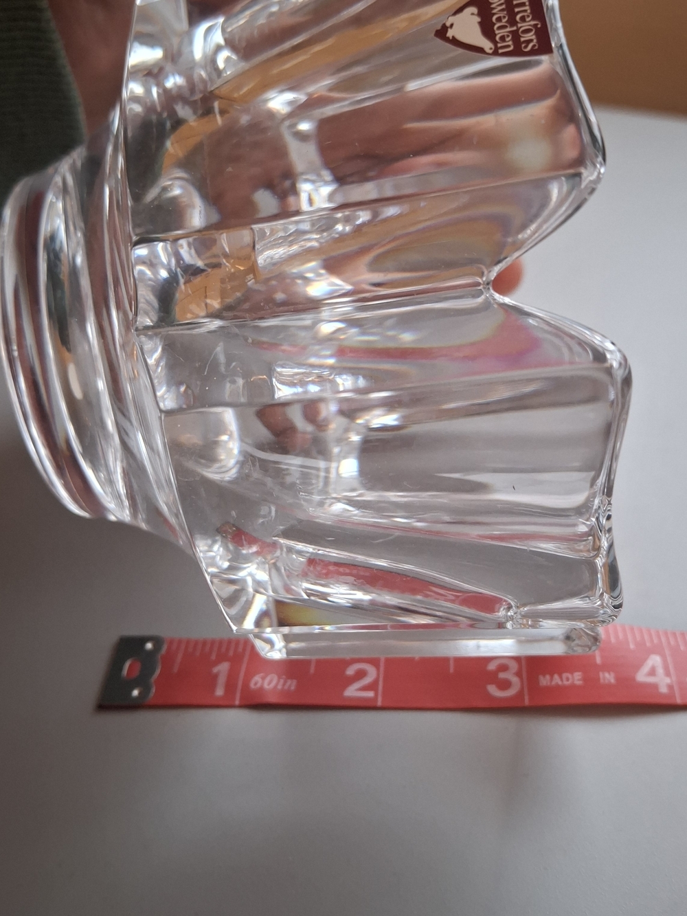 4.5"  Vintage Orrefors Sweden Crystal Bowl Sculpted Glass Candy Dish Home Decor - Picture 8 of 8